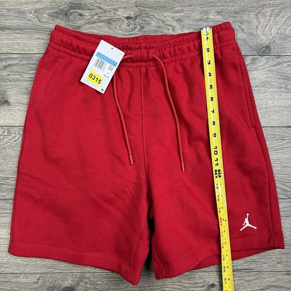 Jordan Fleece Shorts Size Medium Mens Red Brooklyn Standard Fit $52 - Picture 2 of 10